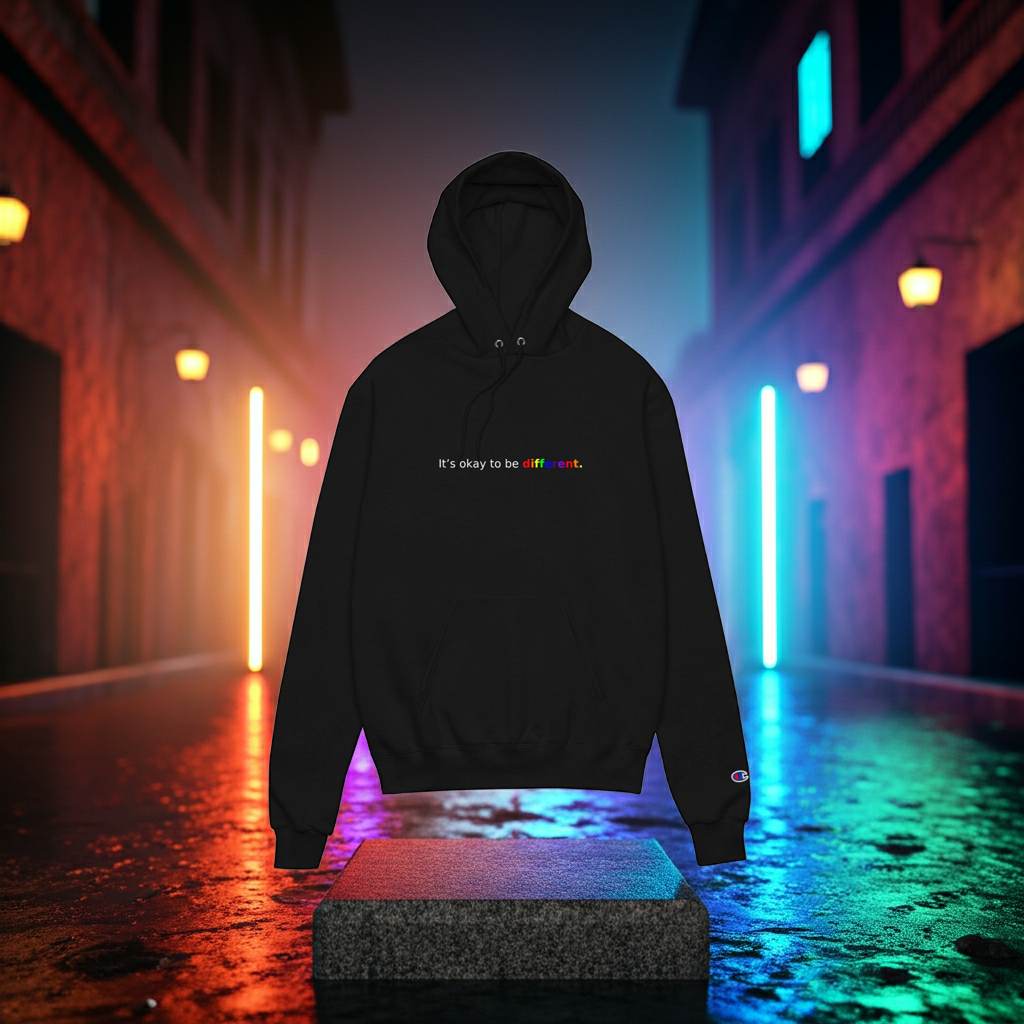 BBL&D “It’s Okay to Be Different” Premium Hoodie Multicolor Statement